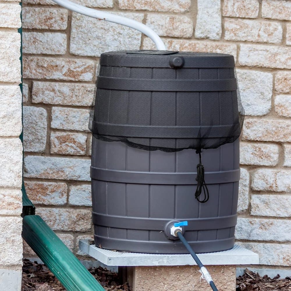 3-Pack Rain Barrel Mesh Lid Bucket Cover, Durable Polyester with Drawstring, Protects Against Debris, 60-120 V1188-MS-325-1039