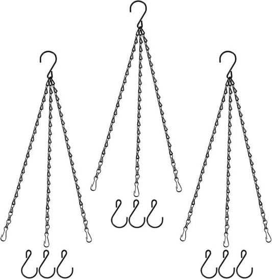 3-Pack Metal Hanging Chains for Plant Supports Bird Feeders Lanterns Wind Chimes with Strong Hooks, Outdoor V1188-MS-325-1043