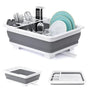 Foldable Dish Rack, gray plastic draining tray for kitchen and camping, 36.5 cm V1188-MS-325-1044