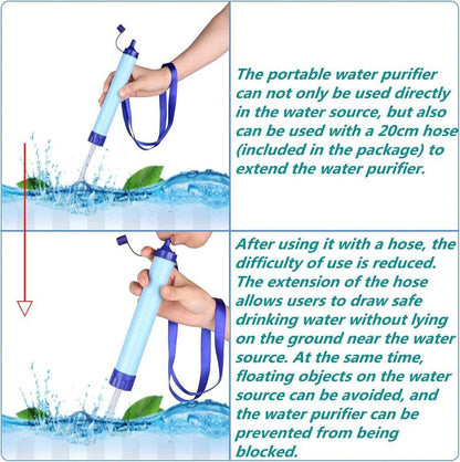 Portable Water Filter with Carbon Filter for Emergency Camping Hiking V1188-MS-325-1054