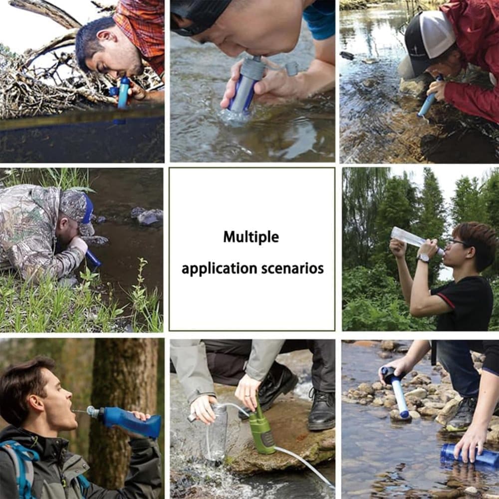 Portable Water Filter with Carbon Filter for Emergency Camping Hiking V1188-MS-325-1054