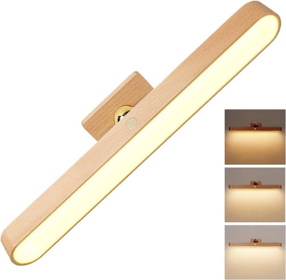 Wooden LED Wall Lamp 360 Degree Rotatable Magnetic Dimmable Night Light with USB Charging, Decorative Indoor V1188-MS-325-1055