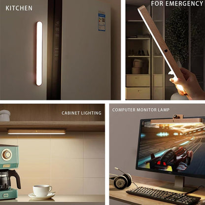 Wooden LED Wall Lamp 360 Degree Rotatable Magnetic Dimmable Night Light with USB Charging, Decorative Indoor V1188-MS-325-1055
