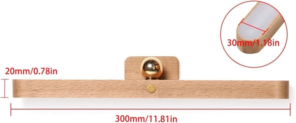 Wooden LED Wall Lamp 360 Degree Rotatable Magnetic Dimmable Night Light with USB Charging, Decorative Indoor V1188-MS-325-1055