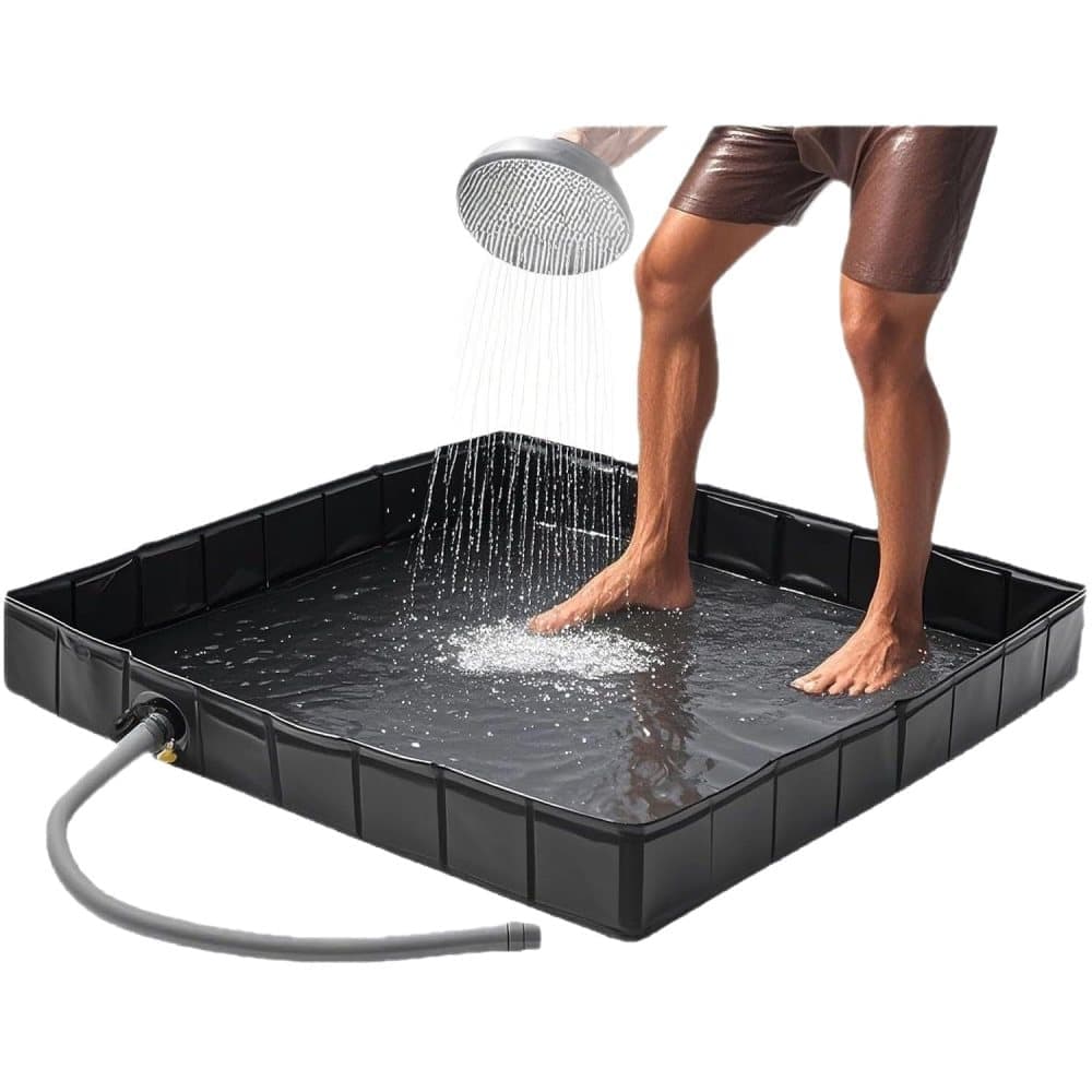 Portable Folding Camping Shower Base for Outdoor Shower Tent, RV, Pet Bath, Compatible with Most Brands V1188-MS-325-1057