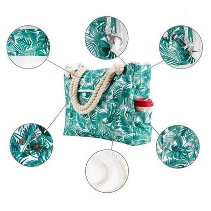 1 Pack Waterproof Extra Large Beach Bag for Women, Picnic Shopper, Green, 45L V1188-MS-325-1060