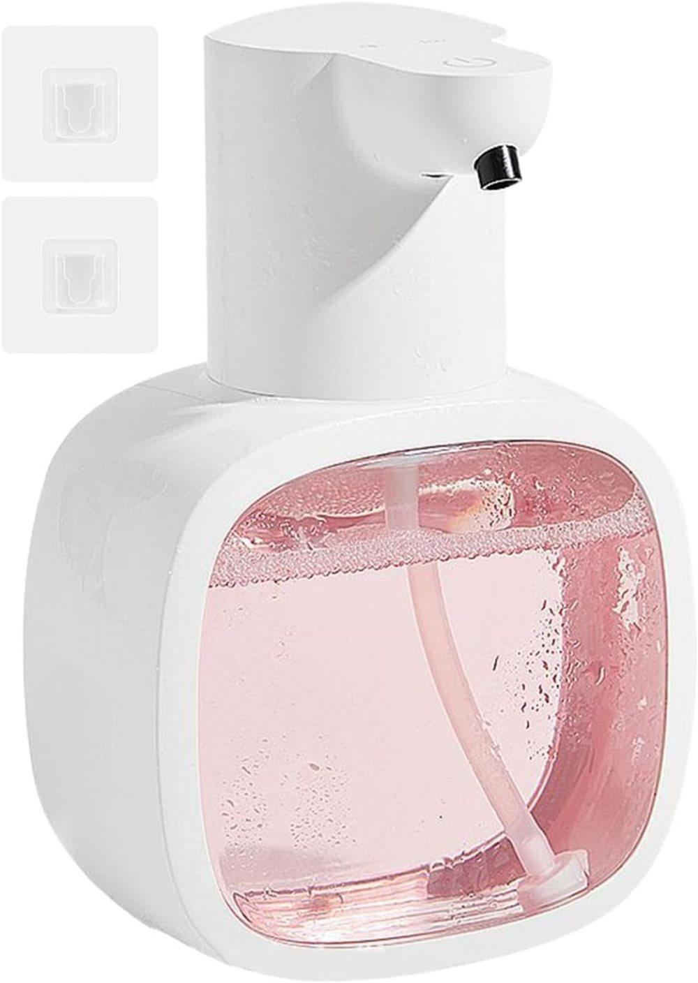 500ml Rechargeable Automatic Soap Dispenser Wall Mounted with 4 Levels, Compatible with Kitchen and Bathroom V1188-MS-325-1063