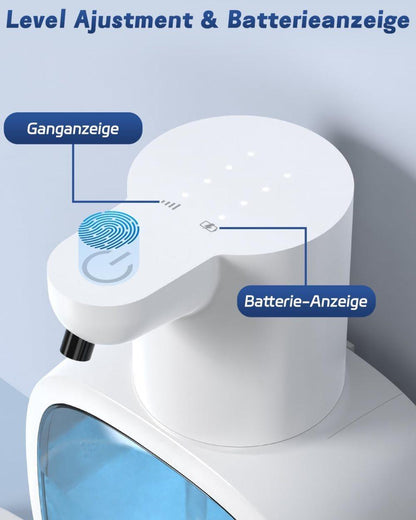 500ml Rechargeable Automatic Soap Dispenser Wall Mounted with 4 Levels, Compatible with Kitchen and Bathroom V1188-MS-325-1063