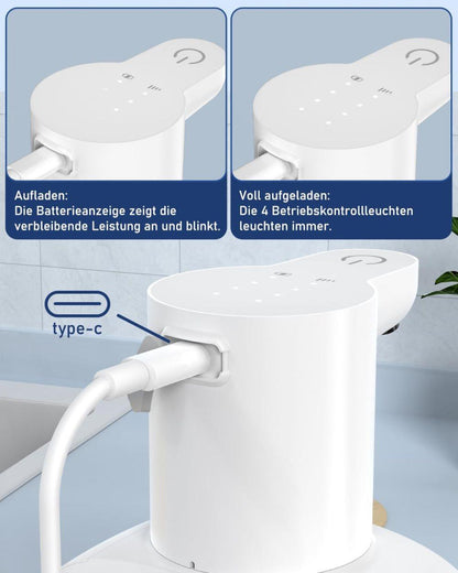 500ml Rechargeable Automatic Soap Dispenser Wall Mounted with 4 Levels, Compatible with Kitchen and Bathroom V1188-MS-325-1063