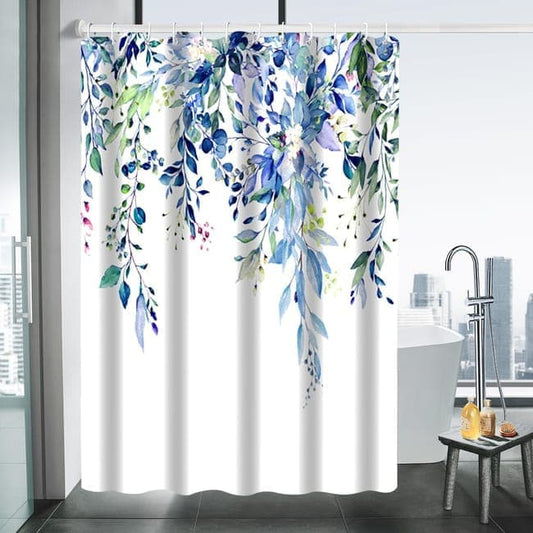 Waterproof Mold Resistant Shower Curtain Eucalyptus Blue Green, 180x180 cm V1188-MS-325-1065
