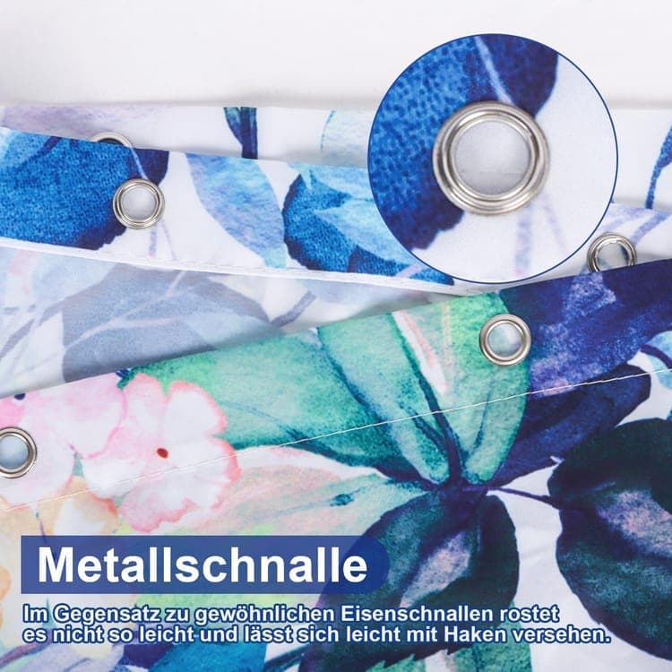 Waterproof Mold Resistant Shower Curtain Eucalyptus Blue Green, 180x180 cm V1188-MS-325-1065
