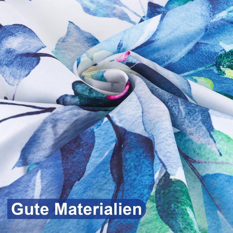 Waterproof Mold Resistant Shower Curtain Eucalyptus Blue Green, 180x180 cm V1188-MS-325-1065