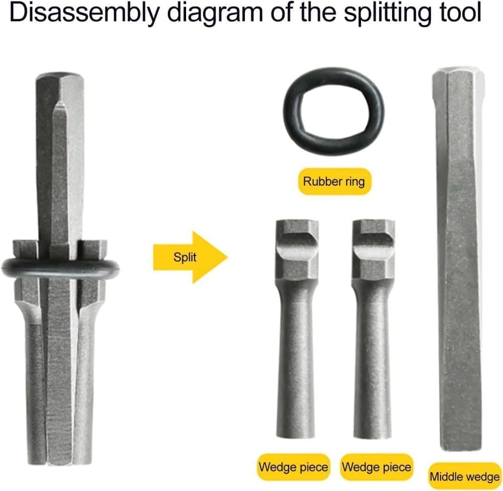 5-Pack 16mm Cracking Wedges, Durable Rock Cutting Tool for Stone Cracking, 16mm V1188-MS-325-1067