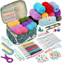 87-piece Crochet Hook Set for Beginners with Yarn and Knitting Accessories, Includes Crochet Bag, Ergonomic V1188-MS-325-1071