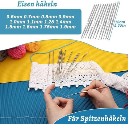 87-piece Crochet Hook Set for Beginners with Yarn and Knitting Accessories, Includes Crochet Bag, Ergonomic V1188-MS-325-1071