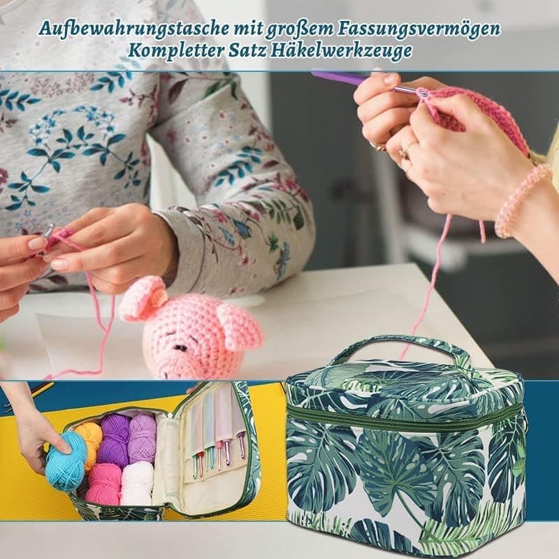 87-piece Crochet Hook Set for Beginners with Yarn and Knitting Accessories, Includes Crochet Bag, Ergonomic V1188-MS-325-1071
