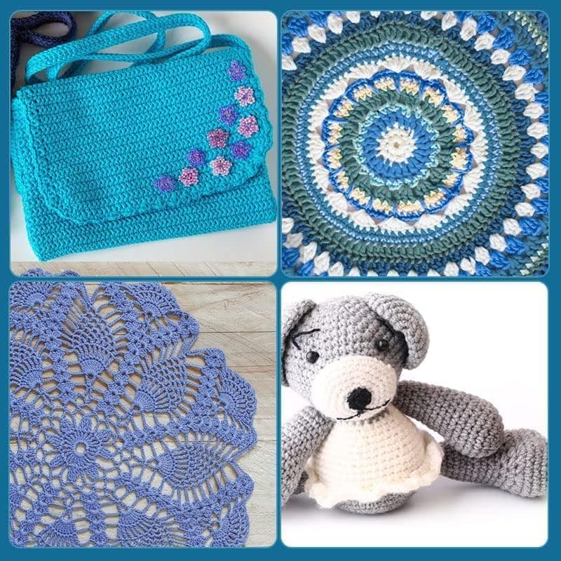 87-piece Crochet Hook Set for Beginners with Yarn and Knitting Accessories, Includes Crochet Bag, Ergonomic V1188-MS-325-1071
