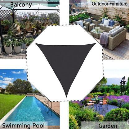 4x4x5.7M Waterproof Triangular UV Protection Sun Sail for Garden Terrace and Pool, White, Includes Mounting V1188-MS-325-1072