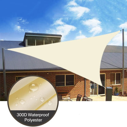 3PCS Waterproof Triangular Sun Sail with UV Protection for Garden Terrace and Pool, Light Yellow, 4x4x5.7M V1188-MS-325-1077