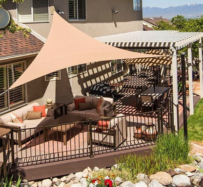 3x4x5M Waterproof Triangular Sun Sail with UV Protection for Garden Terrace and Pool, White, Includes V1188-MS-325-1084