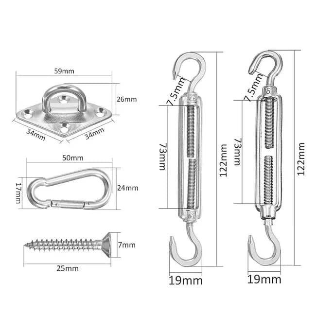 3x4x5M Waterproof Triangular Sun Sail with UV Protection for Garden Terrace and Pool, White, Includes V1188-MS-325-1084