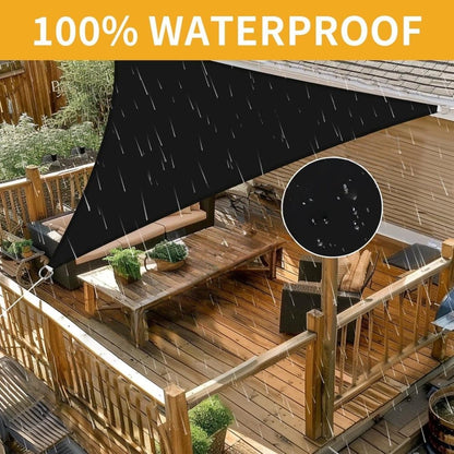 3x4x5M Waterproof Triangular Sun Sail with UV Protection for Garden Terrace and Pool, Light Brown, Includes V1188-MS-325-1085