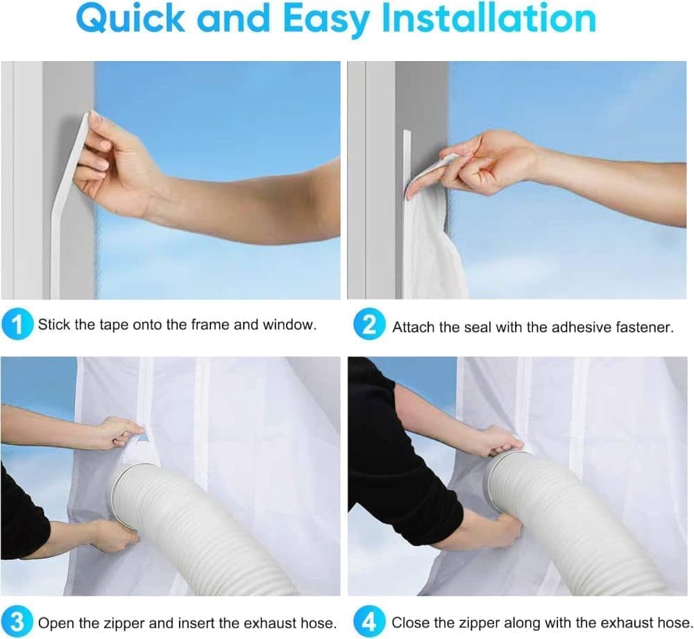 Water Repellent Window Sealing Cloth 300x32cm for Portable Air Conditioners, Compatible with Mobile AC V1188-MS-325-1097