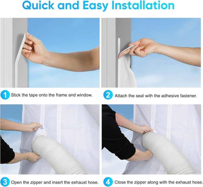 Water Repellent Window Sealing Cloth 300x32cm for Portable Air Conditioners, Compatible with Mobile AC V1188-MS-325-1097