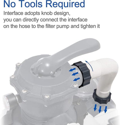 2-Pack Pool Sand Filter Pump Hoses, 15.8 Inch, Replacement for Above-Ground Pool Brine Filter Pumps V1188-MS-325-1103