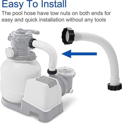 2-Pack Pool Sand Filter Pump Hoses, 15.8 Inch, Replacement for Above-Ground Pool Brine Filter Pumps V1188-MS-325-1103