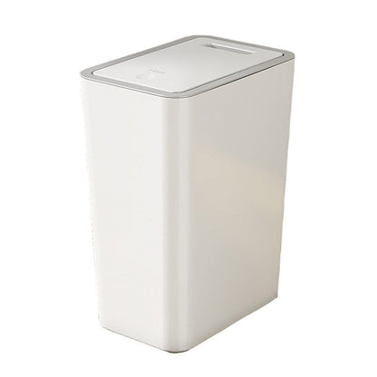 12L White Trash Can with Lid, Durable Corrosion-Resistant Odor-Proof Leak-Proof for Kitchen Bathroom Living V1188-MS-325-1108