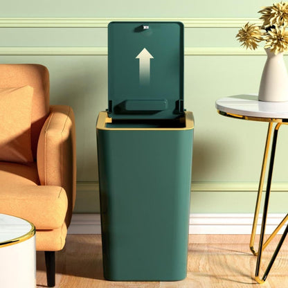 12L White Trash Can with Lid, Durable Corrosion-Resistant Odor-Proof Leak-Proof for Kitchen Bathroom Living V1188-MS-325-1108