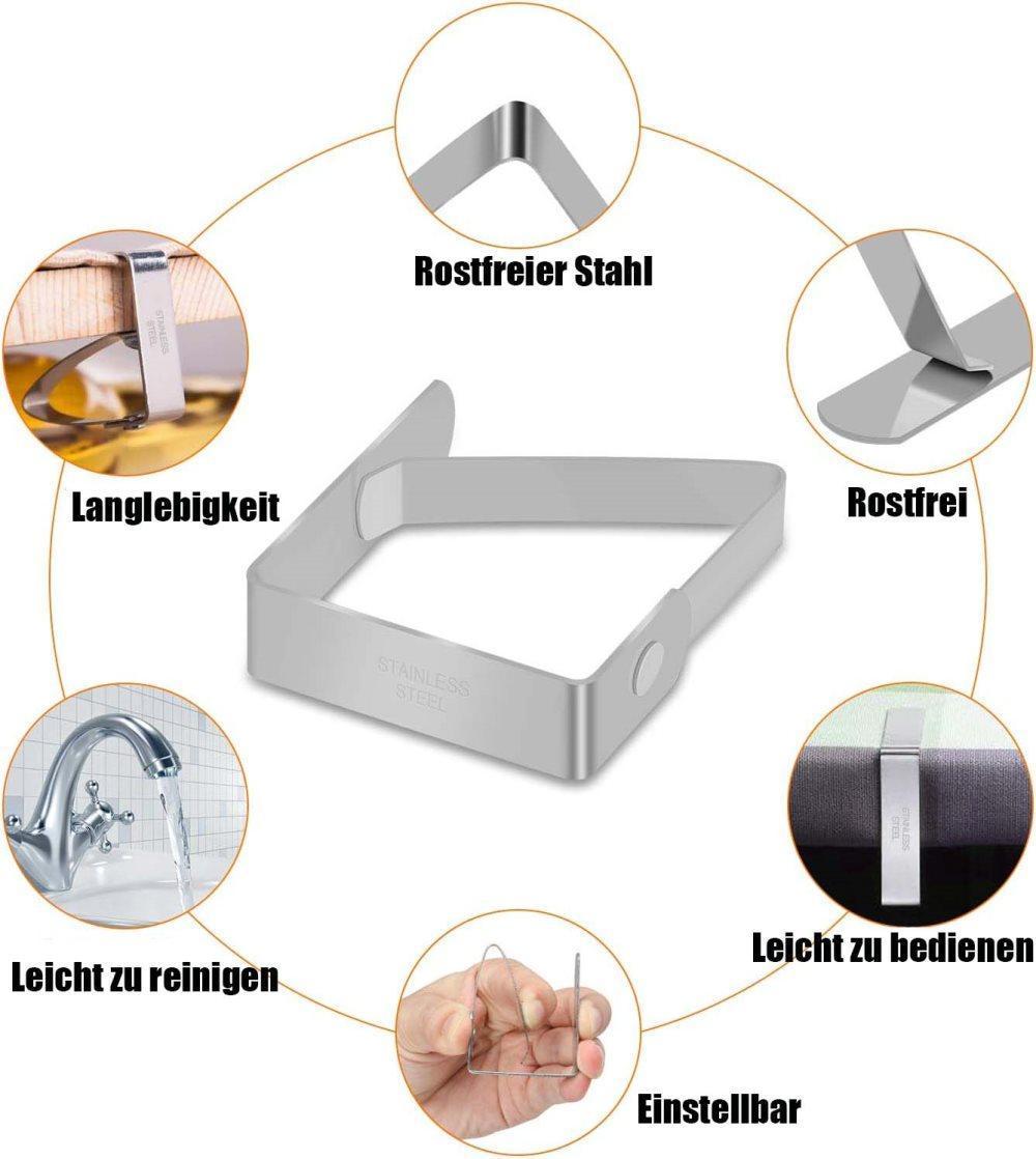 8 Picnic Table Cloth Clips, Elegant Solution for Table Setting, 8-pack V1188-MS-325-1112