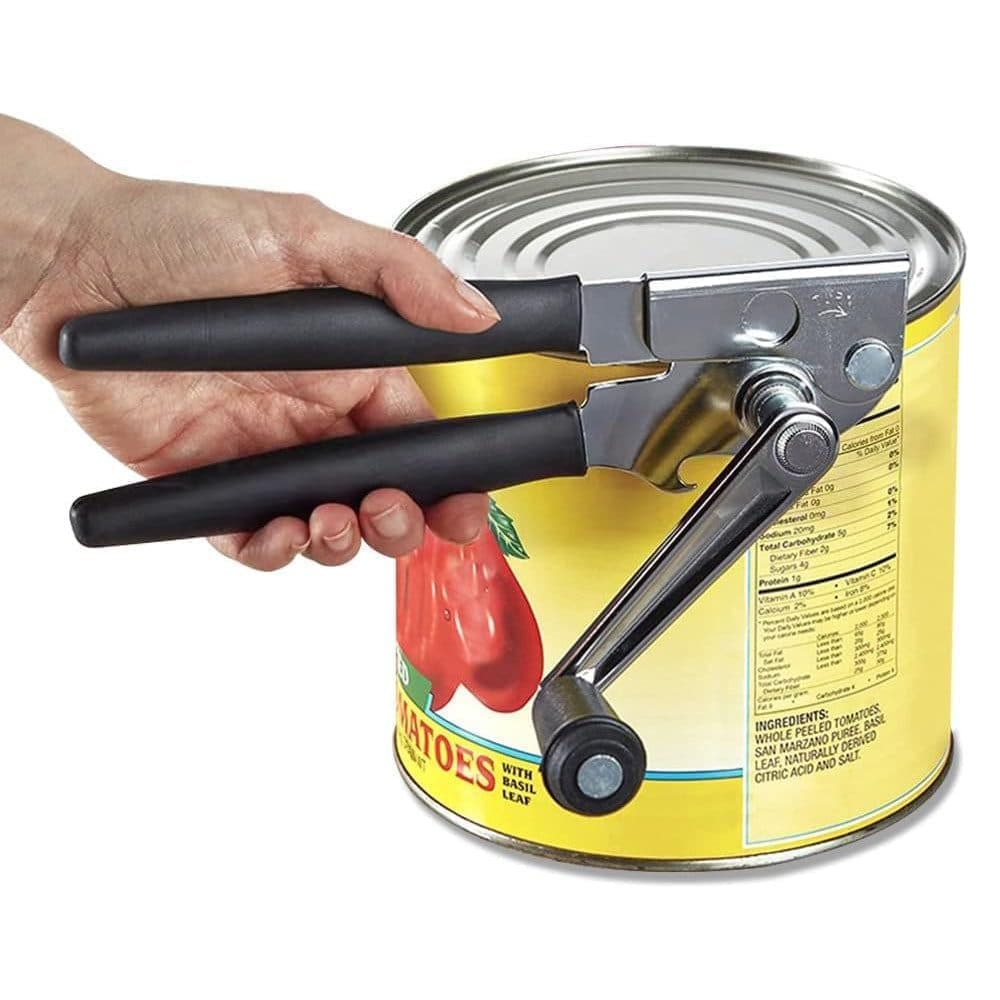 Manual Can Opener with Crank Handle, Foldable, Carbon Steel Blade, 5.2x22 cm, for Kitchen and Camping V1188-MS-325-1114
