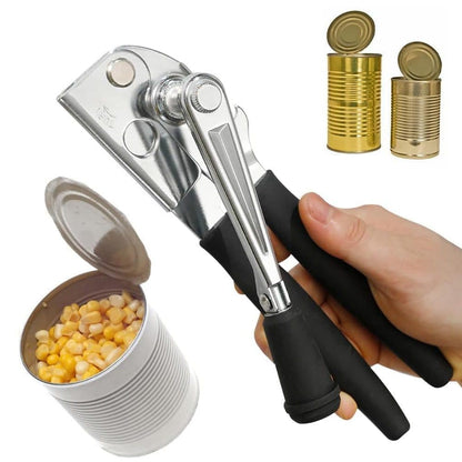 Manual Can Opener with Crank Handle, Foldable, Carbon Steel Blade, 5.2x22 cm, for Kitchen and Camping V1188-MS-325-1114