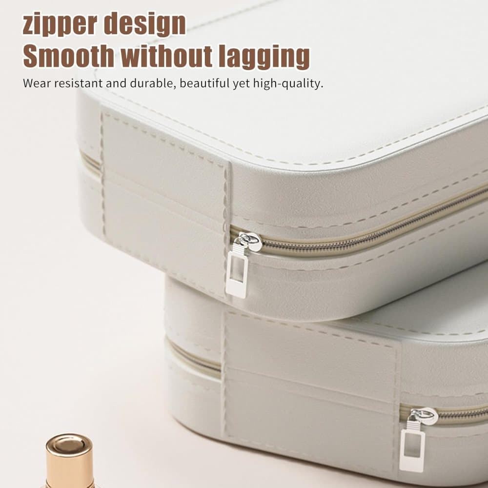 Portable Makeup Bag with LED Mirror 3 Light Modes, Travel Cosmetic Organizer for Women, White V1188-MS-325-1120