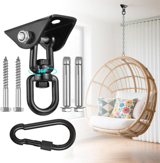 450kg Stainless Steel Swing Hooks with Screws for Hanging Chair Swing Yoga Towel, 360 degrees Rotation V1188-MS-325-1122