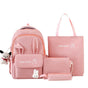 Cute Rabbit Ears School Backpack for Girls 4-Piece with Multiple Compartments Large Space, Pink, Compatible V1188-MS-325-1127