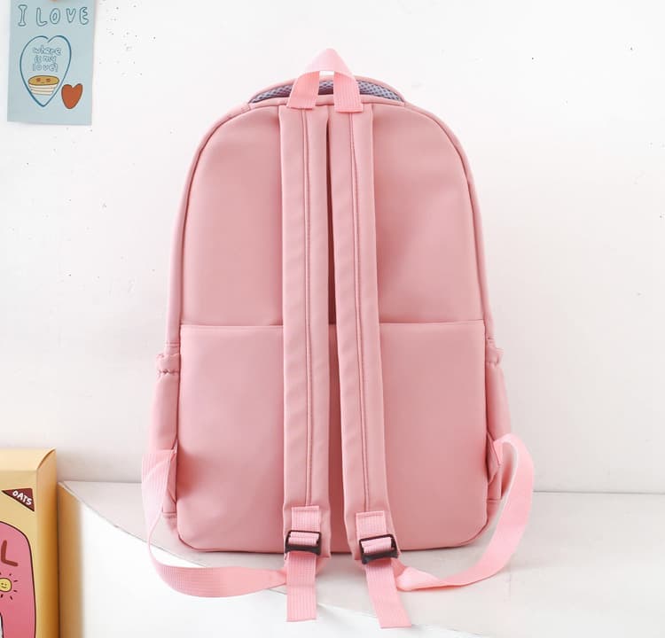 Cute Rabbit Ears Backpack for School Girls, 4-Piece, Large Space with Multiple Compartments, Black V1188-MS-325-1128