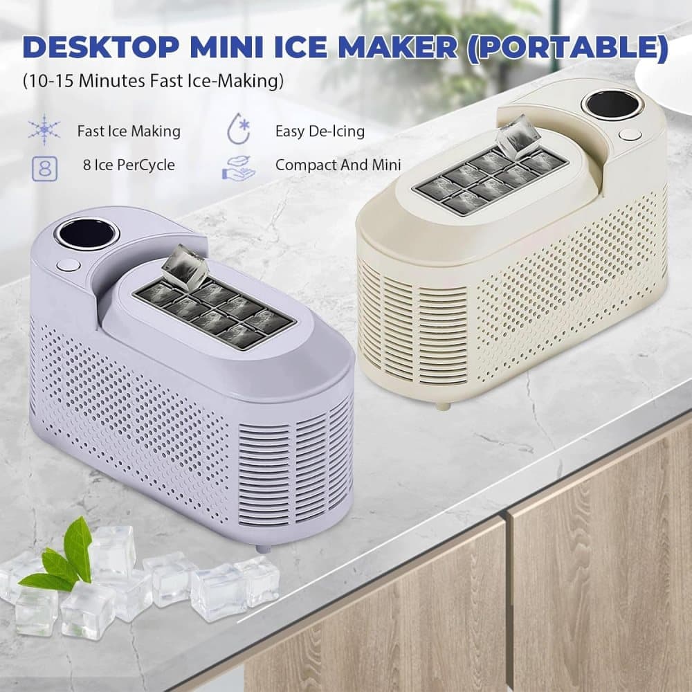 Portable Ice Machine Fast Ice Production in 10-15 Minutes Energy-Efficient Small Ice Maker with Low Noise V1188-MS-325-1134