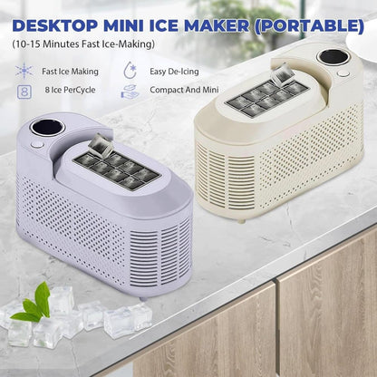 Portable Ice Machine Fast Ice Production in 10-15 Minutes Energy-Efficient Small Ice Maker with Low Noise V1188-MS-325-1134