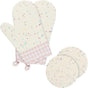 Heat-Resistant Oven Mitts and Grill Gloves Anti-Slip for Kitchen Cooking Baking, White V1188-MS-325-1137