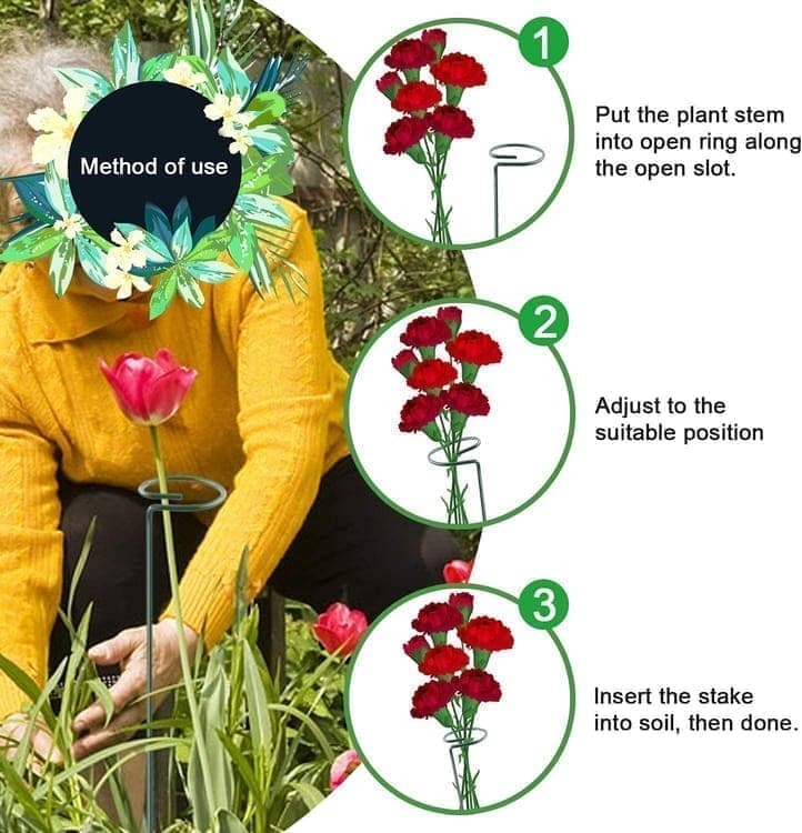 10-Pack Plant Support Flower Stakes for Potted Plants, 12 Inches V1188-MS-325-1144