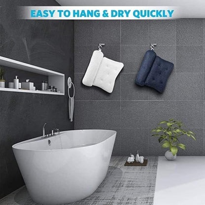 Bathtub Cushion with 7 Suction Cups, 4D Breathable Headrest for Relaxation, Compatible with Bathtubs & V1188-MS-325-1153