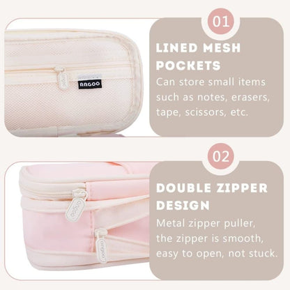 Pink Foldable Multifunctional Pencil Case with Zipper, Large Capacity Travel Pencil Case V1188-MS-325-1156
