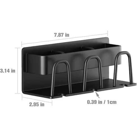 3-Piece Toothbrush Holder with Cup, Wall Mount No Drilling, Aluminum, Compatible with Oral-B, Gold V1188-MS-325-1159