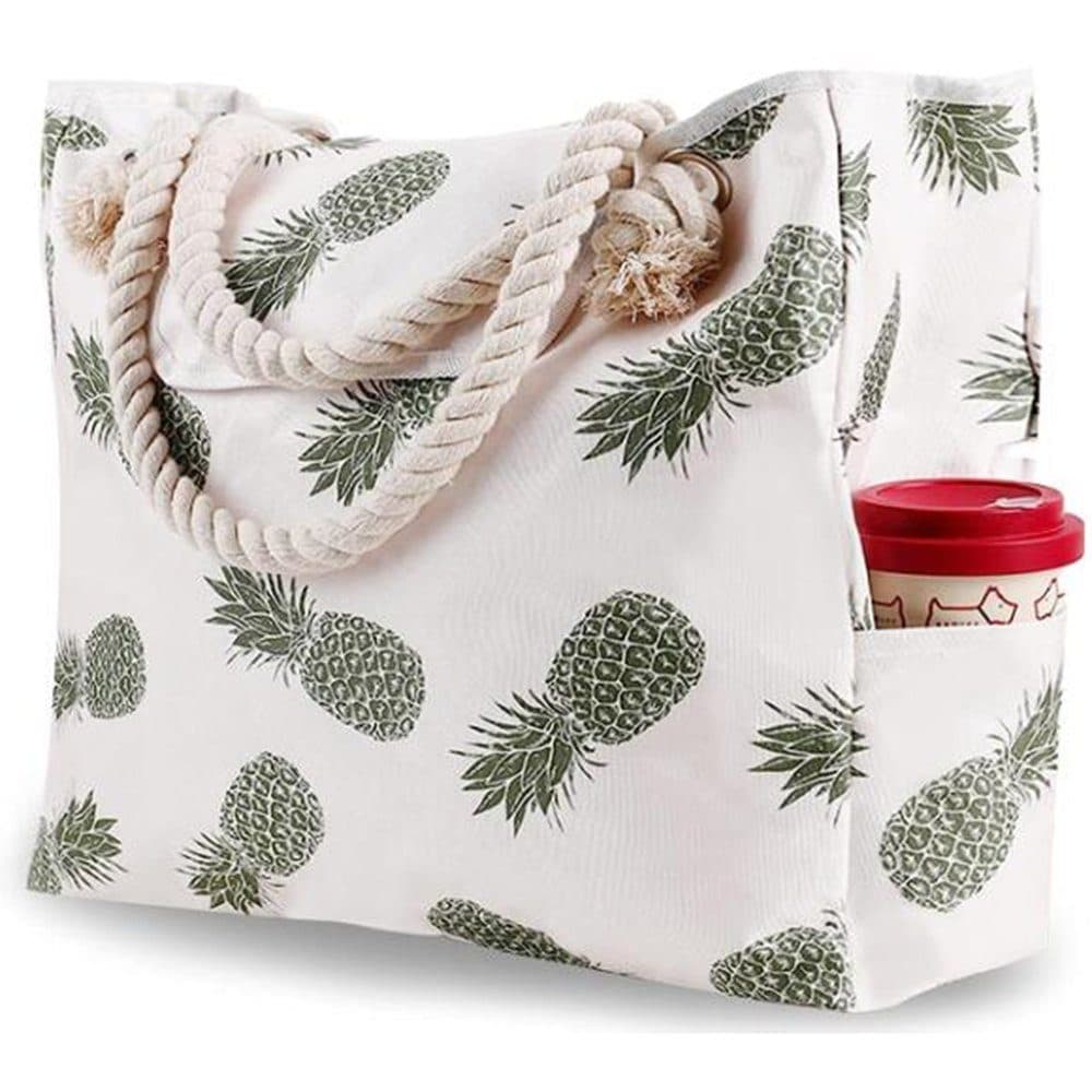 Large Beach Picnic Bag, White V1188-MS-325-1161