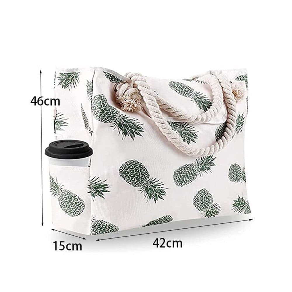 Large Beach Picnic Bag, White V1188-MS-325-1161
