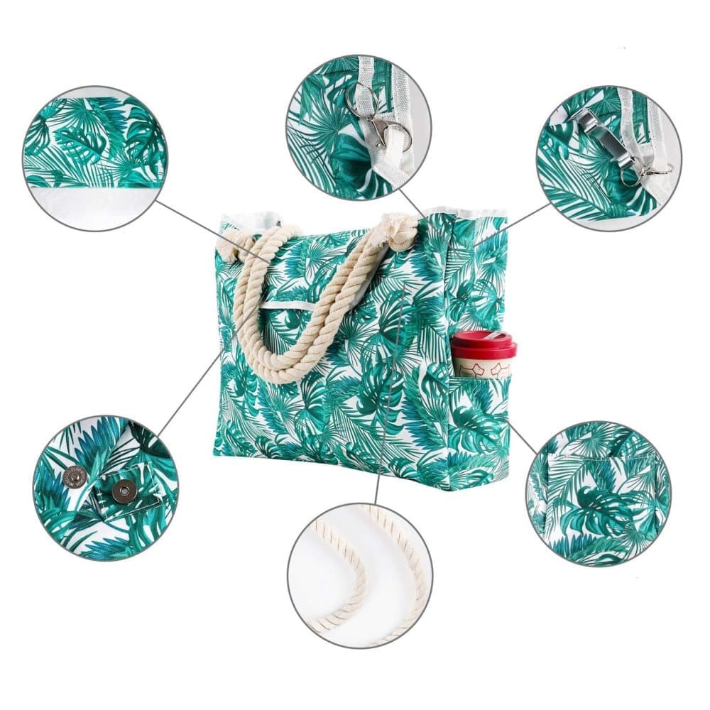 Large Beach Picnic Bag, Green V1188-MS-325-1164