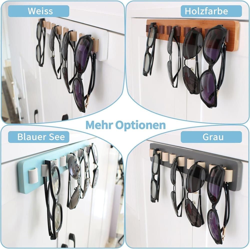 Eyeglass Holder and Stand Organizer for Sunglasses and Glasses, White, Wall Mounted V1188-MS-325-1166
